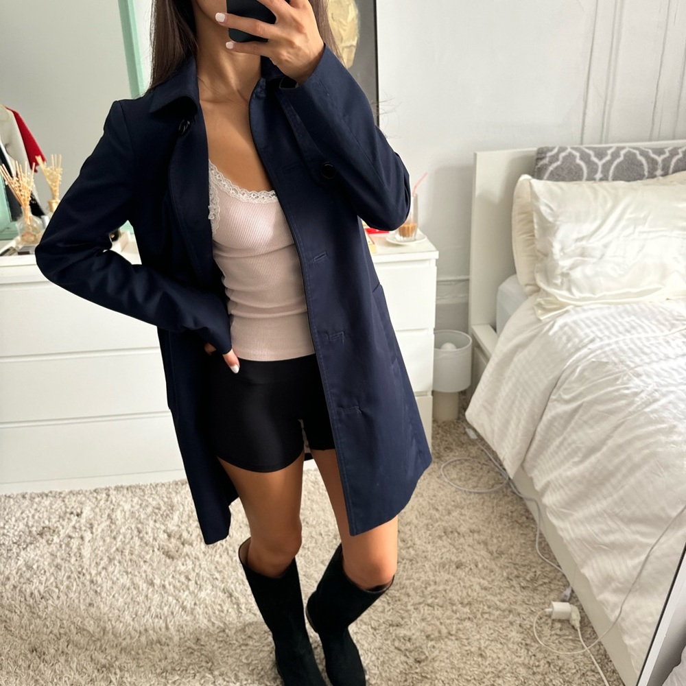 Dark Blue Trench Coat (hard find)